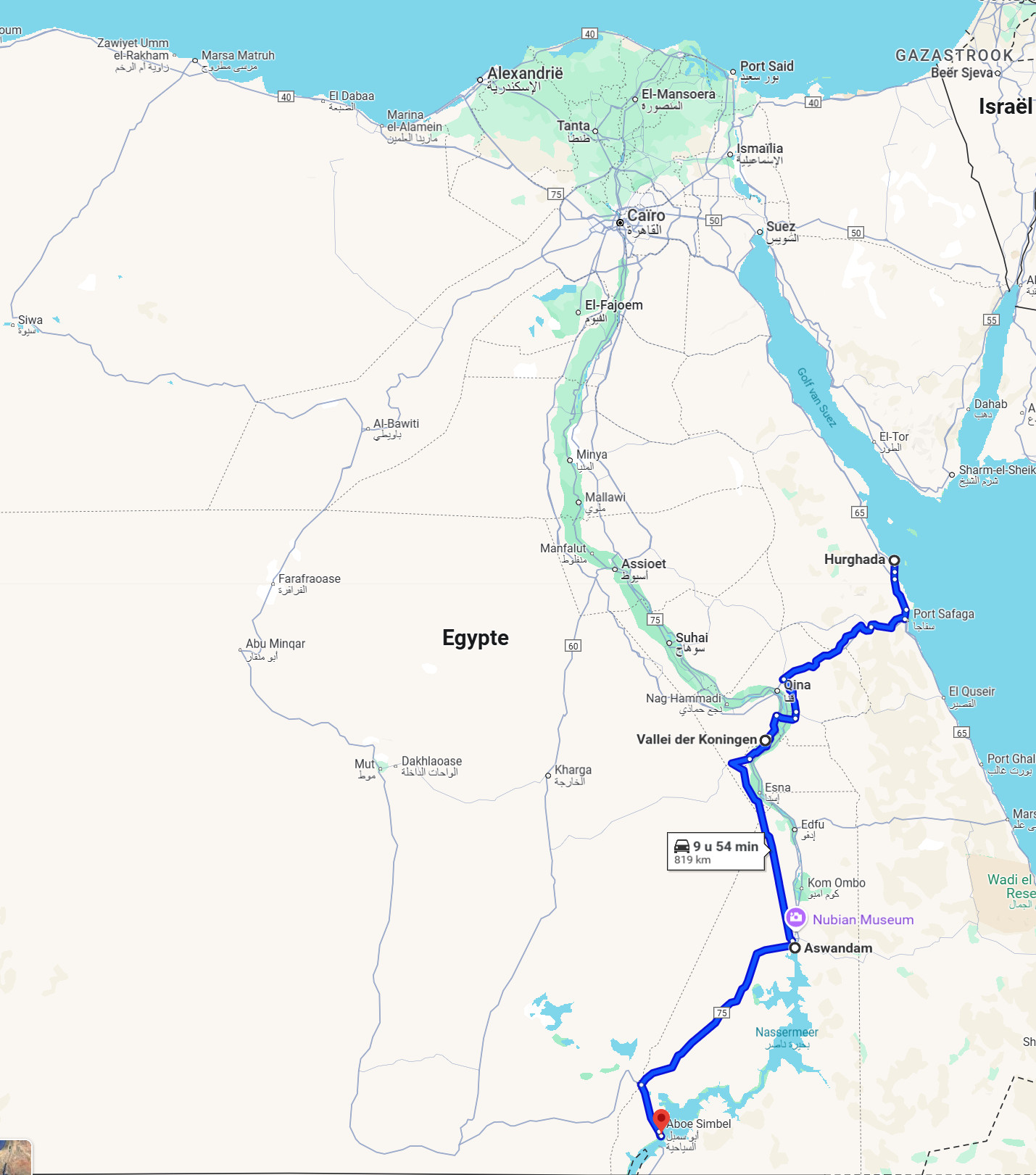 Egypte plattegrond